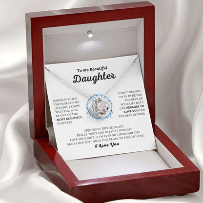TO MY DAUGHTER FROM MOM and FROM DAD "Promise to Love You" - Premium Love Knot Necklace
