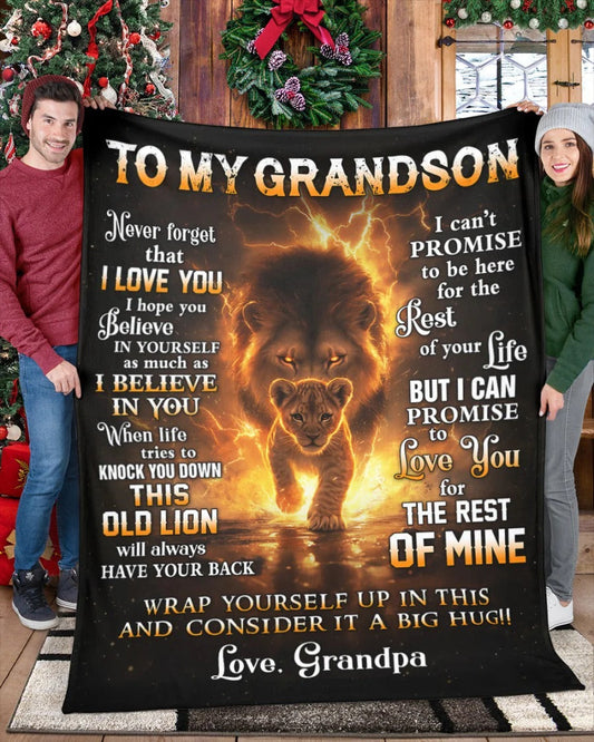 BLANKET FOR GRANDSON – COMFORT & WARMTH GIFT FROM GRANDPA  Sherpa Fleece Quilt Blanket LUNA00 (SKUB10-116)