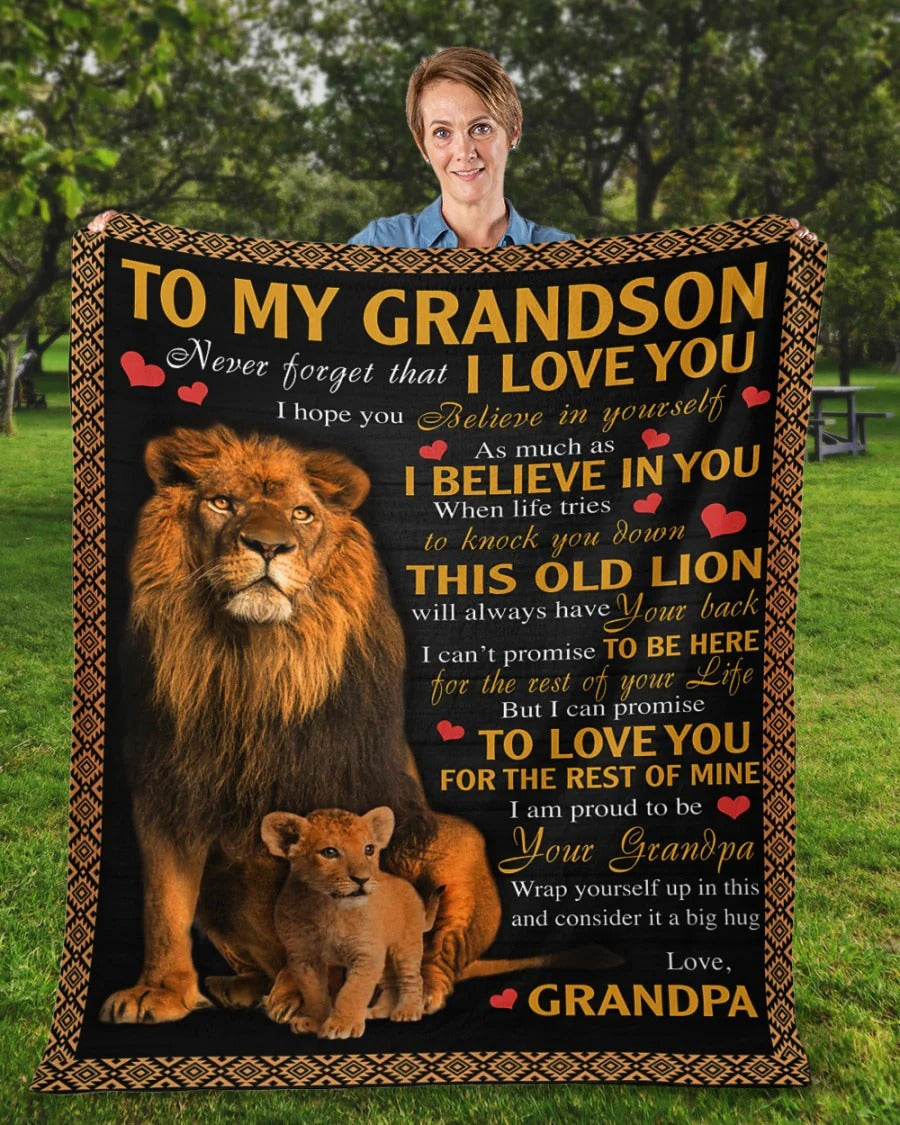 BLANKET FOR GRANDSON – COMFORT & WARMTH GIFT FROM GRANDPA  Sherpa Fleece Quilt Blanket LUNA00 (SKUB09-113)