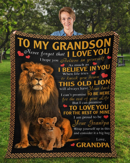 BLANKET FOR GRANDSON – COMFORT & WARMTH GIFT FROM GRANDPA  Sherpa Fleece Quilt Blanket LUNA00 (SKUB09-113)