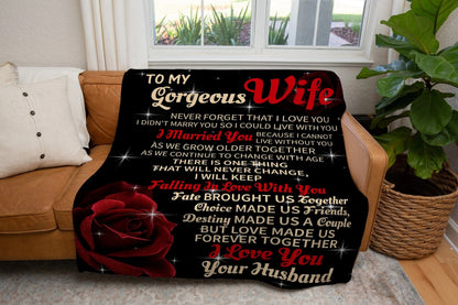 Special Gift For Your Wife Blanket "To My Gorgeous Wife" - From Husband