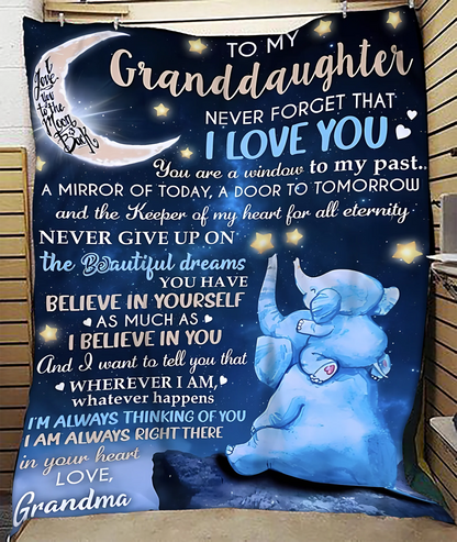 BLANKET FOR GRANDDAUGHTER – COMFORT & WARMTH GIFT FROM GRANDMA  Sherpa Fleece Quilt Blanket LUNA00 (SKU-CHAU-B20)
