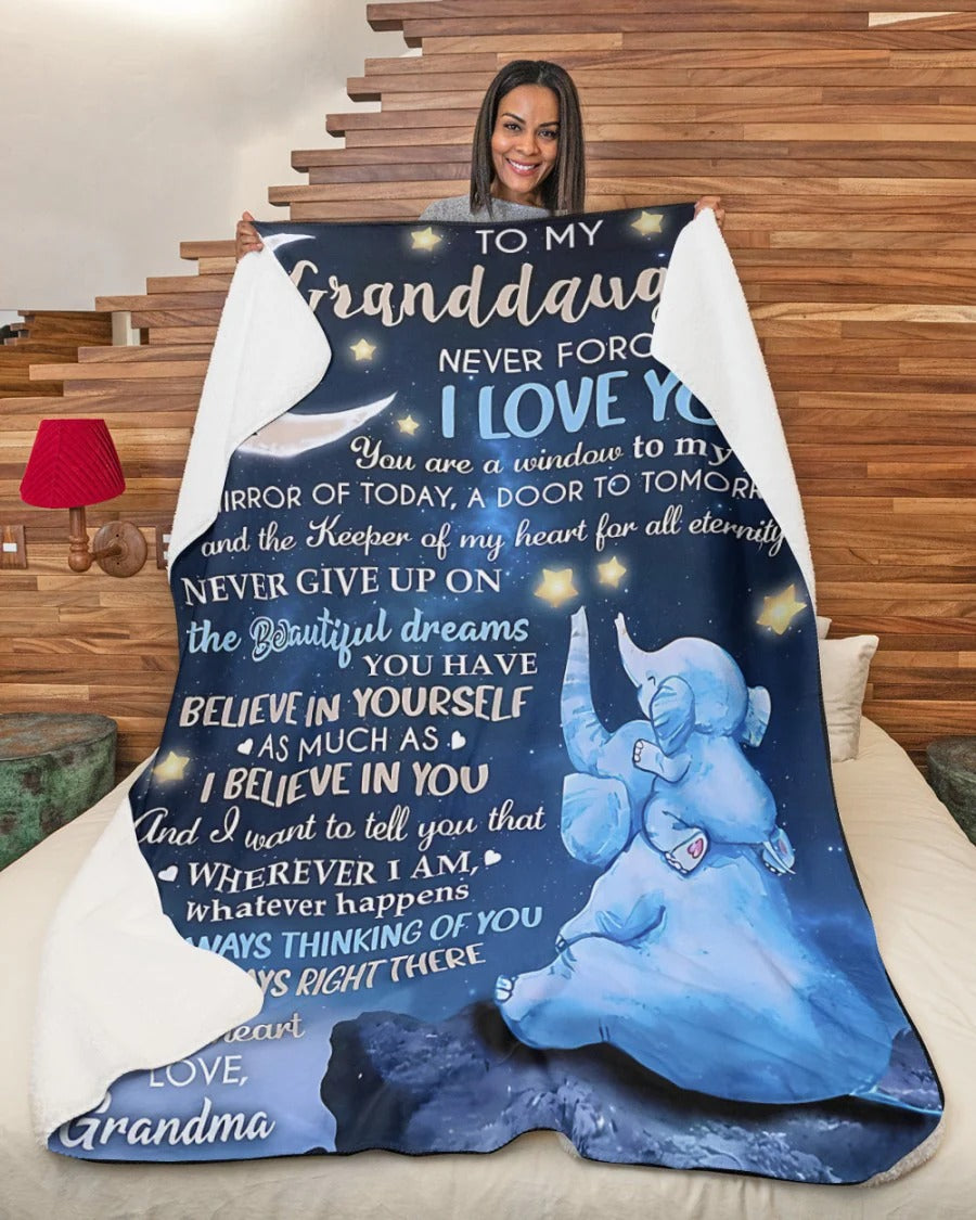 BLANKET FOR GRANDDAUGHTER – COMFORT & WARMTH GIFT FROM GRANDMA  Sherpa Fleece Quilt Blanket LUNA00 (SKU-CHAU-B20)