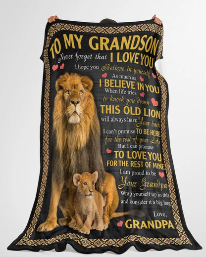 BLANKET FOR GRANDSON – COMFORT & WARMTH GIFT FROM GRANDPA  Sherpa Fleece Quilt Blanket LUNA00 (SKUB09-113)