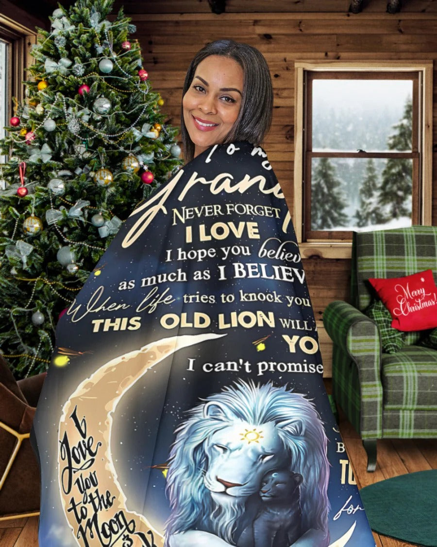 BLANKET FOR GRANDSON – COMFORT & WARMTH GIFT FROM GRANDMA  Sherpa Fleece Quilt Blanket LUNA00 (SKU-CHAU-B19)