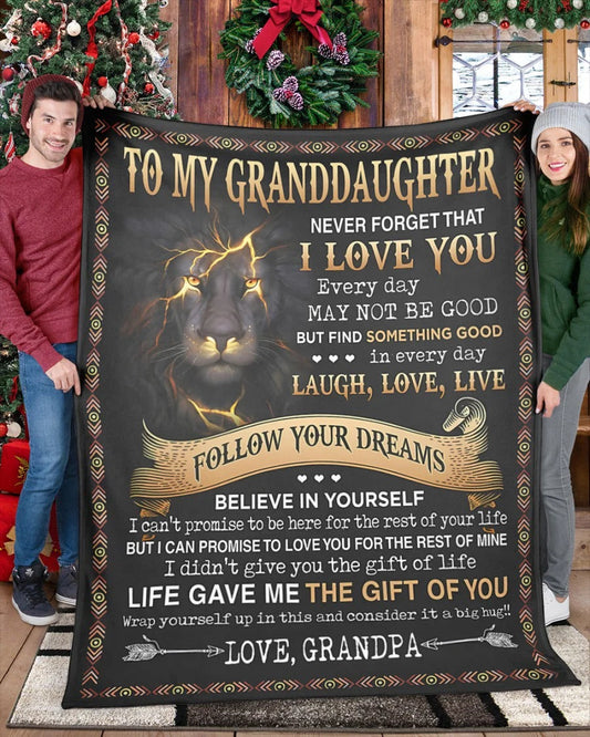BLANKET FOR GRANDDAUGHTER – COMFORT & WARMTH GIFT FROM GRANDPA  Sherpa Fleece Quilt Blanket LUNA00 (SKUB09-44)
