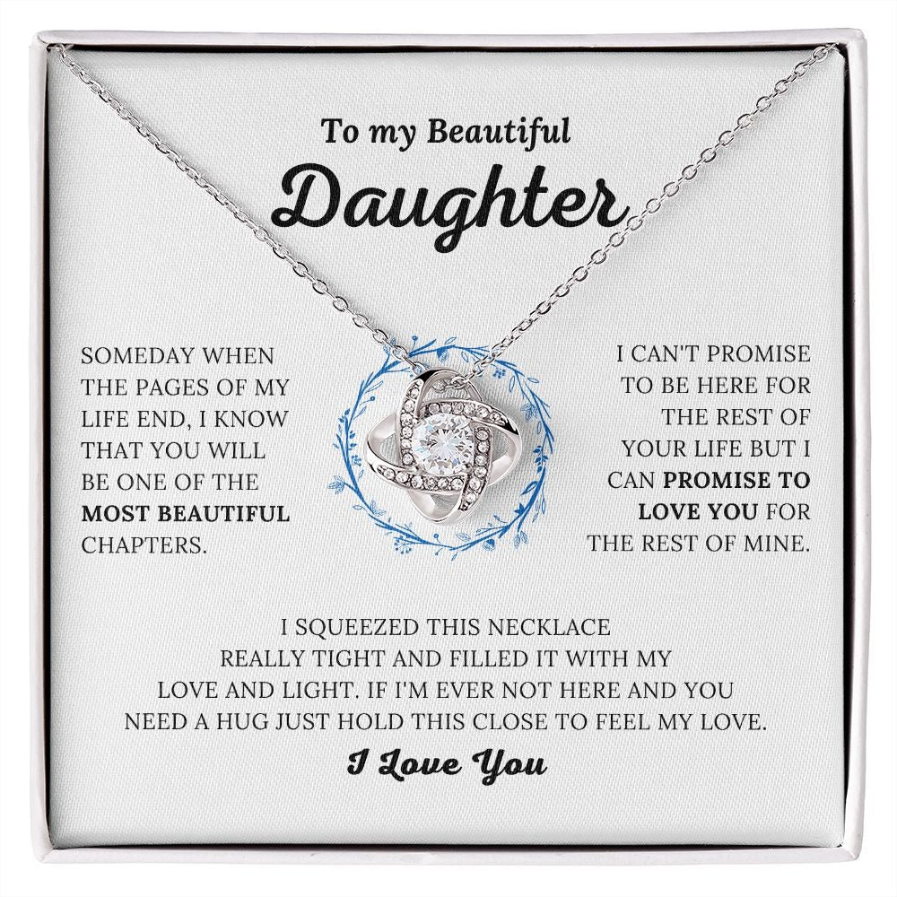TO MY DAUGHTER FROM MOM and FROM DAD "Promise to Love You" - Premium Love Knot Necklace