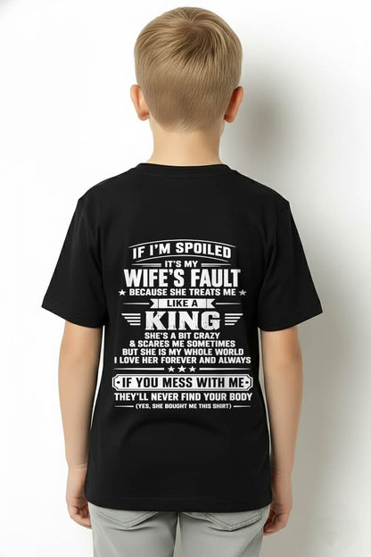 YES! I’M A SPOILED HUSBAND BUT NOT YOURS I BELONG TO A FREAKING AWESOME WIFE - SHIRT FROM WIFE TO HUSBAND - LUNA00 (SKU2609-172-00)