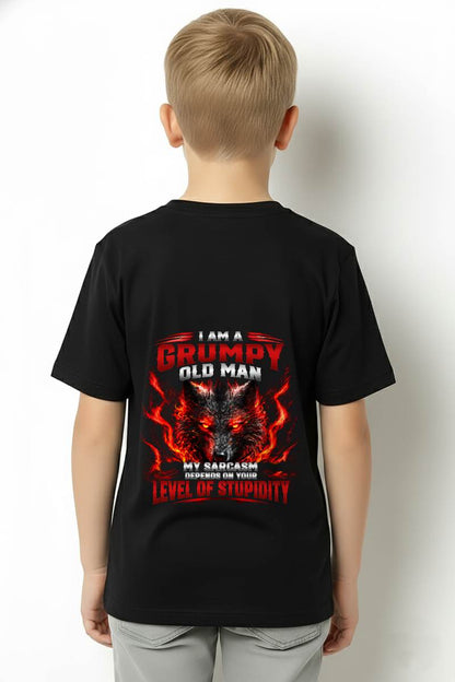 I AM A GRUMPY OLD MAN MY SARCASM DEPENDS ON YOUR LEVEL OF STUPIDITY - SHIRT FOR MEN - LUNA00 (SKU2609-286-00)
