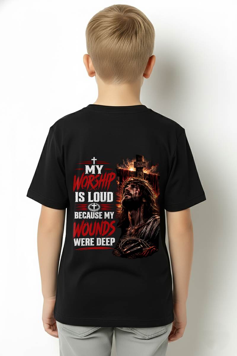 MY WORSHIP IS LOUD  BECAUSE MY WOUNDS WERE DEEP THANK YOU GOD - SHIRT FOR MEN - LUNA00 (SKU2608-111)
