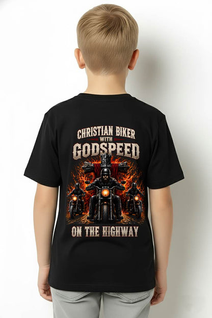 CHRISTIAN BIKER WITH GODSPEED ON THE HIGHWAY - SHIRT FOR MEN - LUNA00 (SKU2608-498)