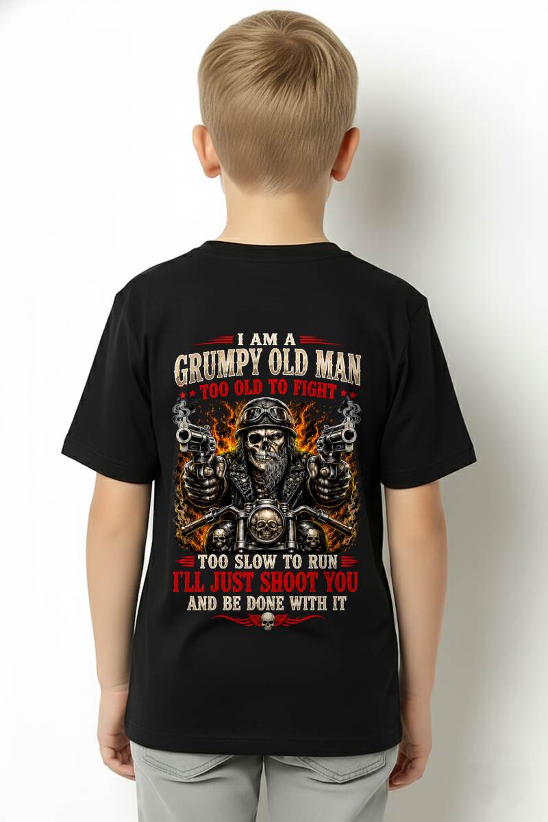 I AM A GRUMPY OLD MAN TOO OLD TO FIGHT, BIKER - SHIRT FOR MEN - LUNAOO (SKU2608-53)