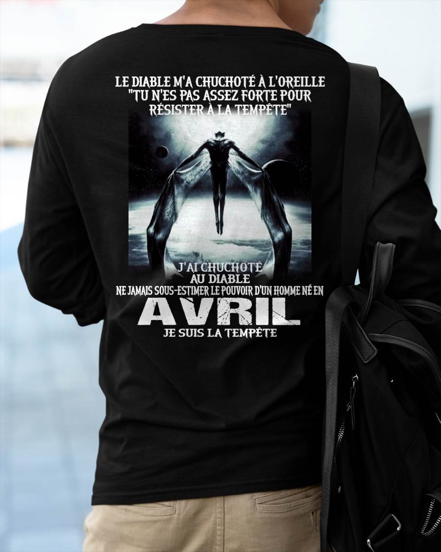 Je Suis la Tempête – Ne Jamais Sous-Estimer le Pouvoir d’un Homme Né en Avril – T-Shirt Homme - LUNA04 (SKU26T-01160-04)
