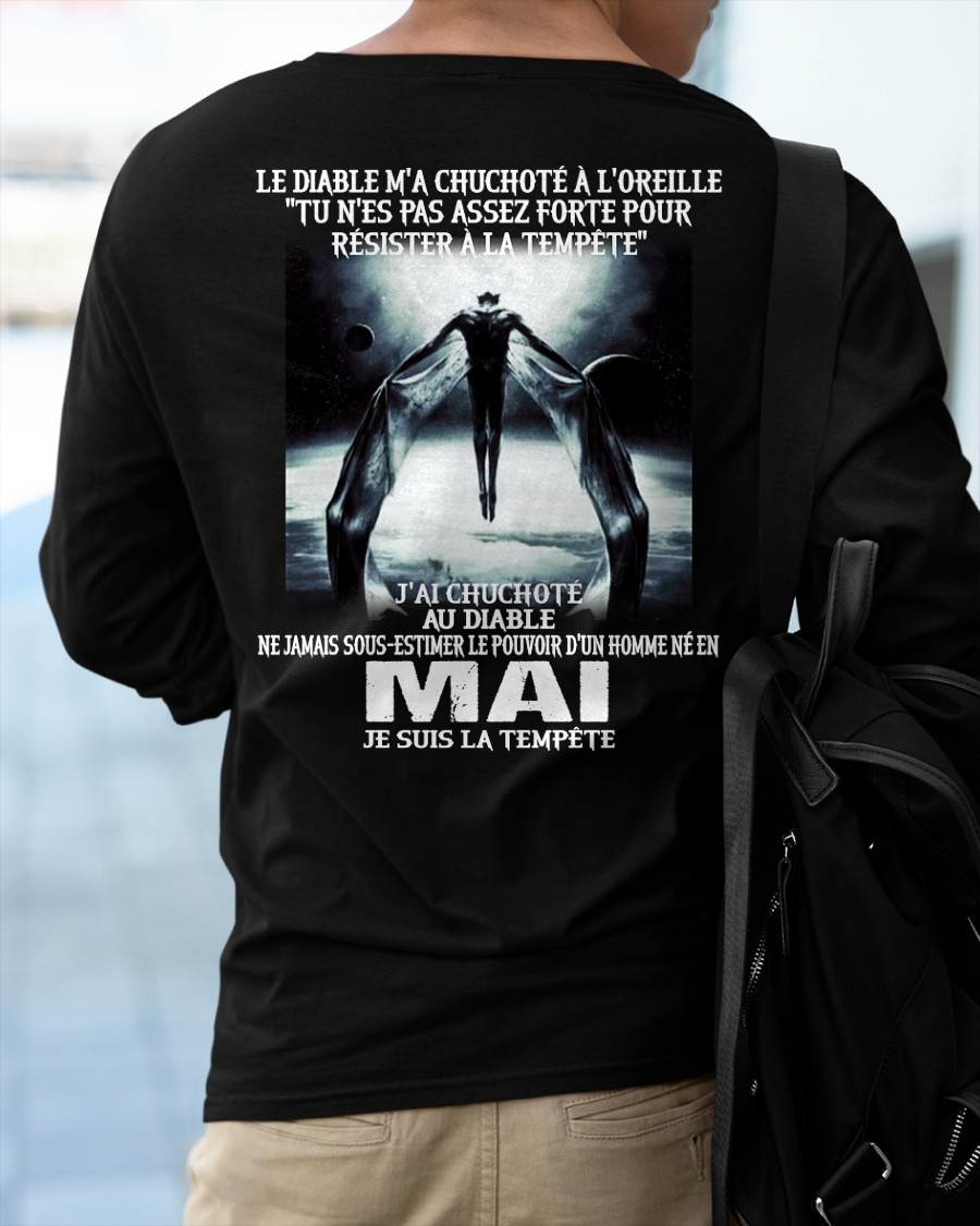 Je Suis la Tempête – Ne Jamais Sous-Estimer le Pouvoir d’un Homme Né en Mai – T-Shirt Homme - LUNA05 (SKU26T-01160-05)