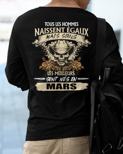 Tous les Hommes Naissent Égaux – Les Meilleurs Sont Nés en Mars - T-Shirt Homme Caractère Fort - LUNA03 (SKU26T-01172-03)