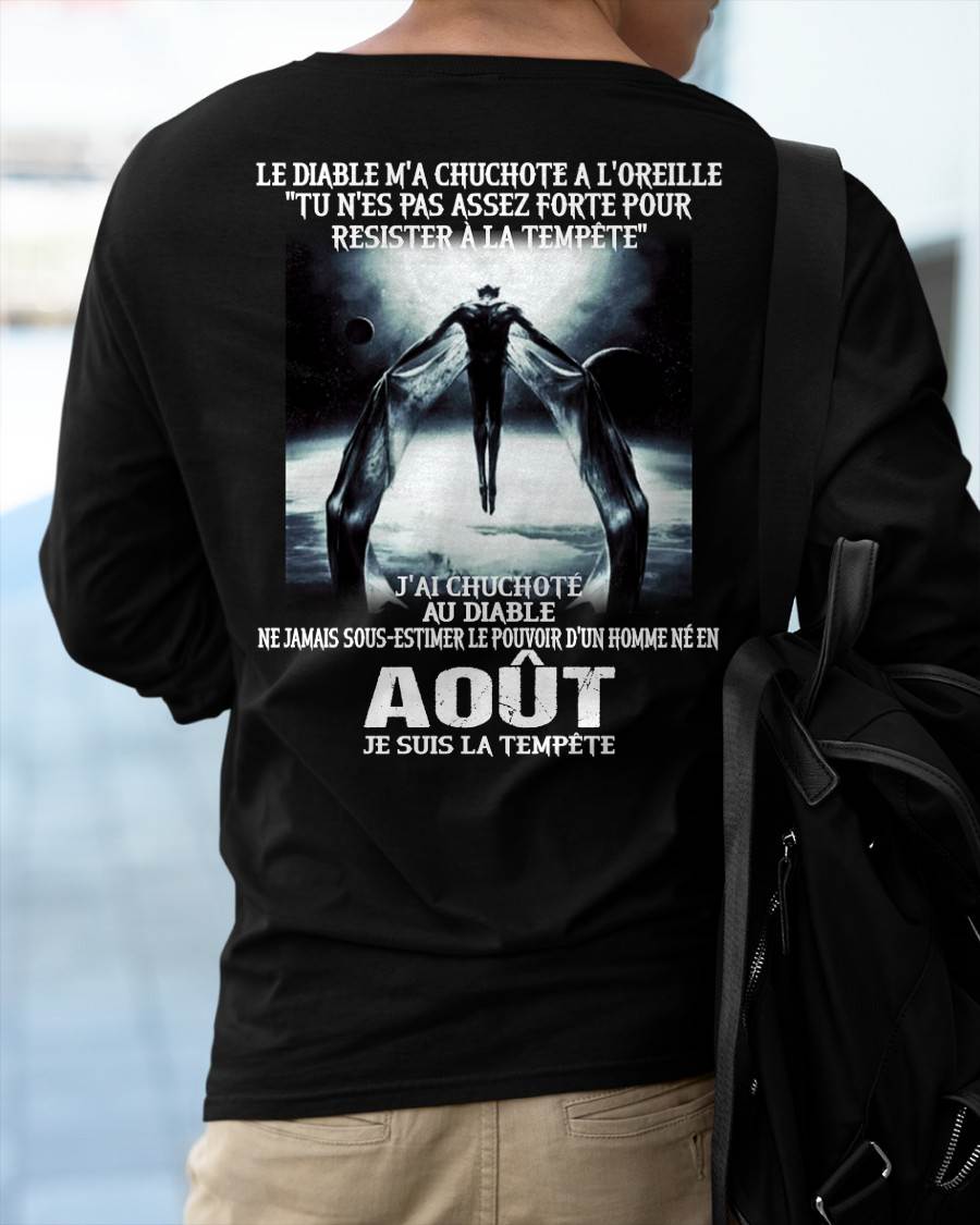 Je Suis la Tempête – Ne Jamais Sous-Estimer le Pouvoir d’un Homme Né en Août – T-Shirt Homme - LUNA08 (SKU26T-01160-08)