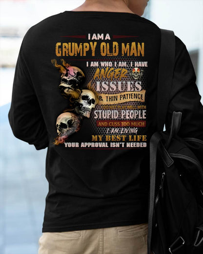 Grumpy Old Man T-Shirt - Funny Skull Anger Issues Tee - Perfect Gift For Men LUNA00 (SKU08-67-00)
