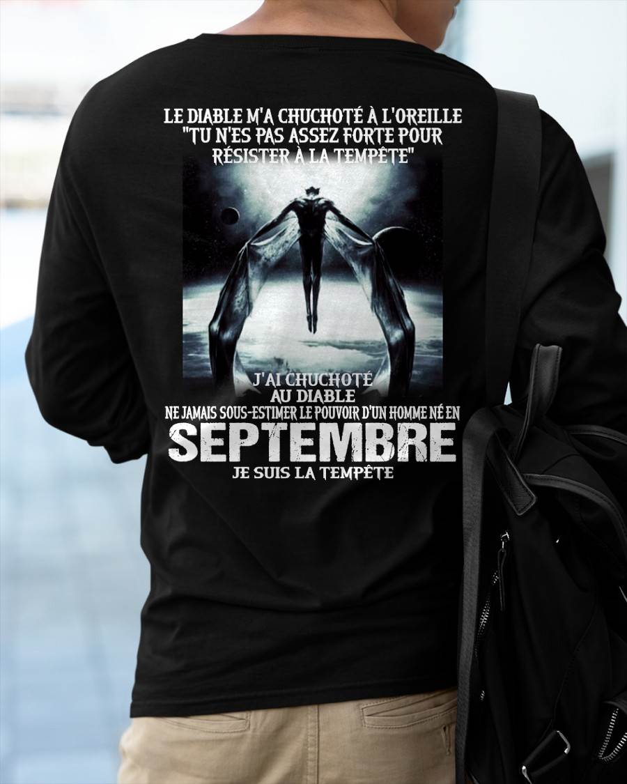 Je Suis la Tempête – Ne Jamais Sous-Estimer le Pouvoir d’un Homme Né en Septembre – T-Shirt Homme - LUNA09 (SKU26T-01160-09)