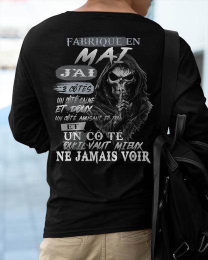 Fabriqué en Mai – J’ai 3 Côtés | T-Shirt Homme Caractère Fort - LUNA05 (SKU26T-01174-05)