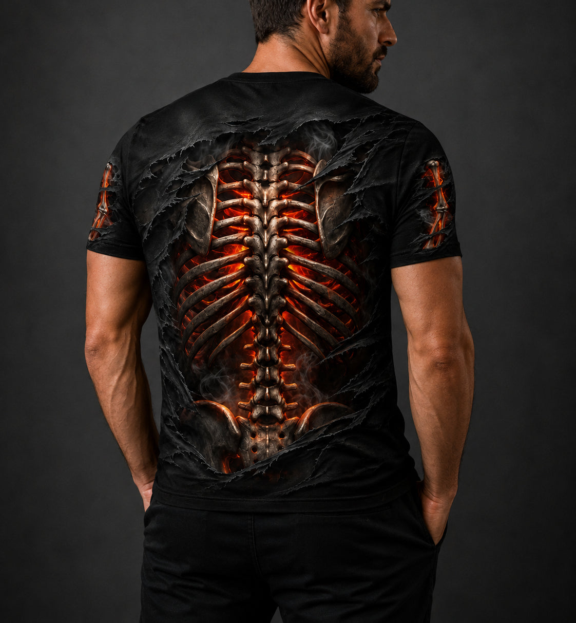 3D Skeleton T-Shirt - SHIRT FOR MEN - LUNA00 (SKU3D2608-234)