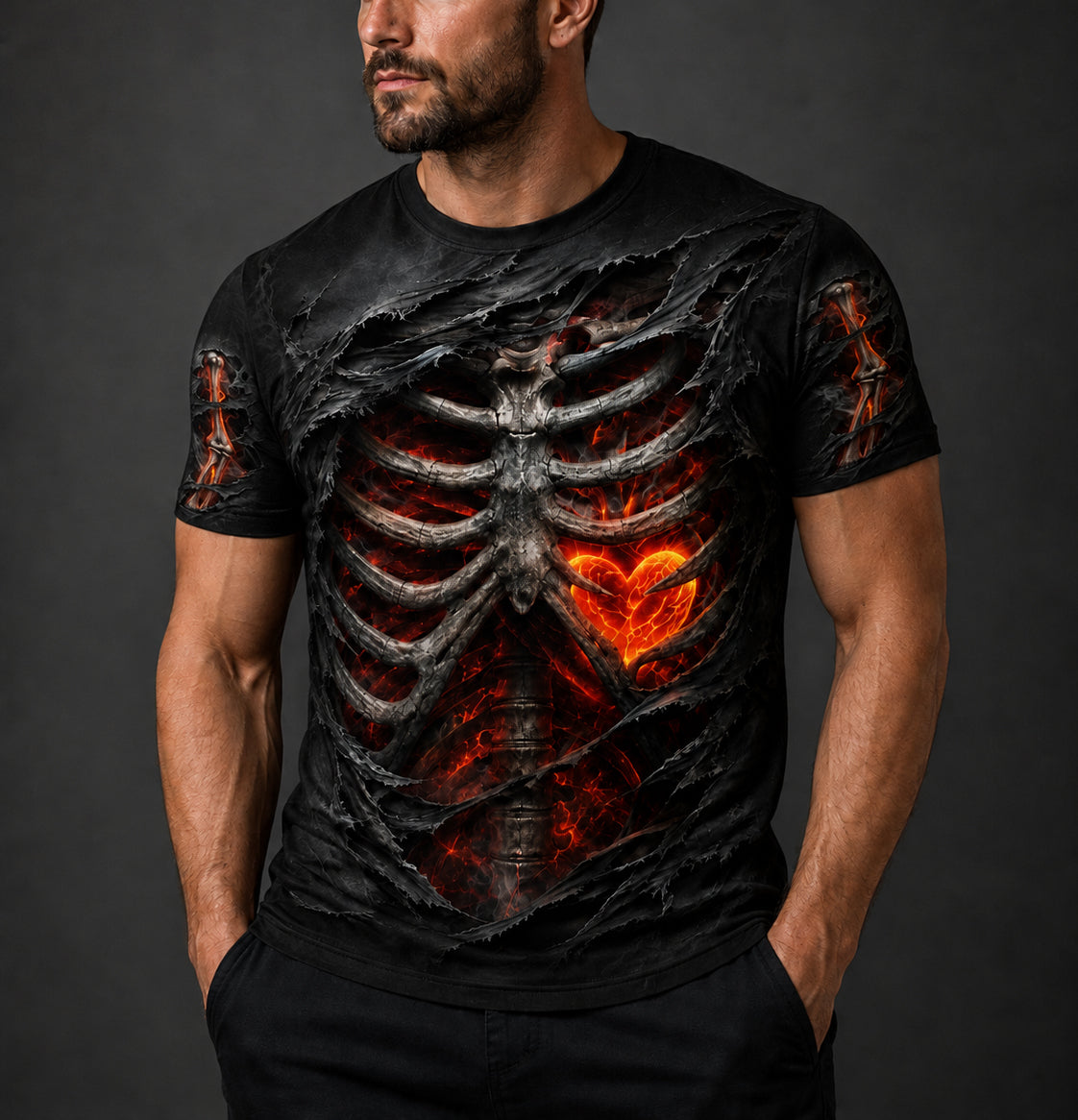 3D Skeleton T-Shirt - SHIRT FOR MEN - LUNA00 (SKU3D2608-234)
