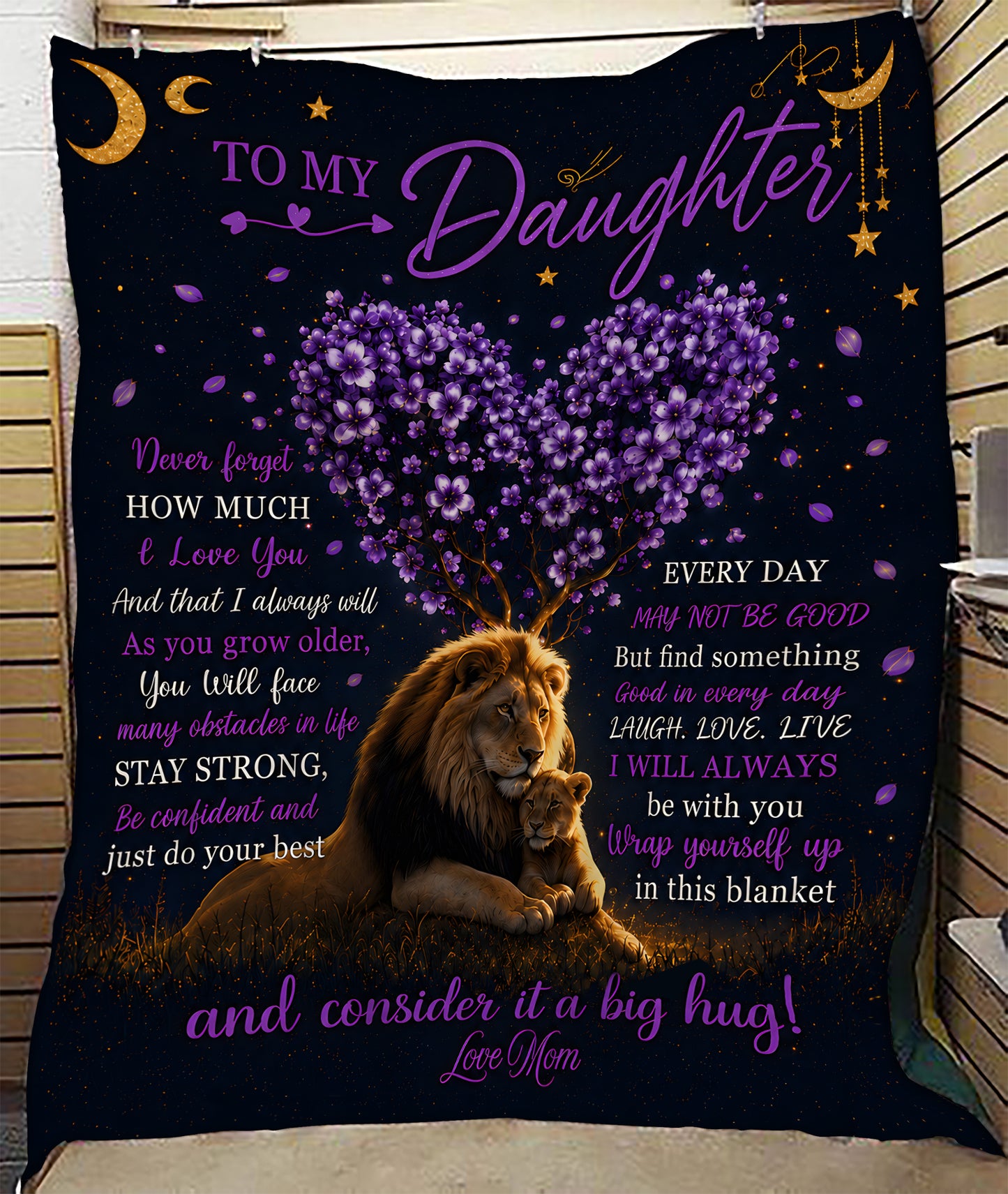 TO MY DAUGHTER - GIFT FROM MOM - Sherpa Fleece Quilt Blanket (SKU2607-22)