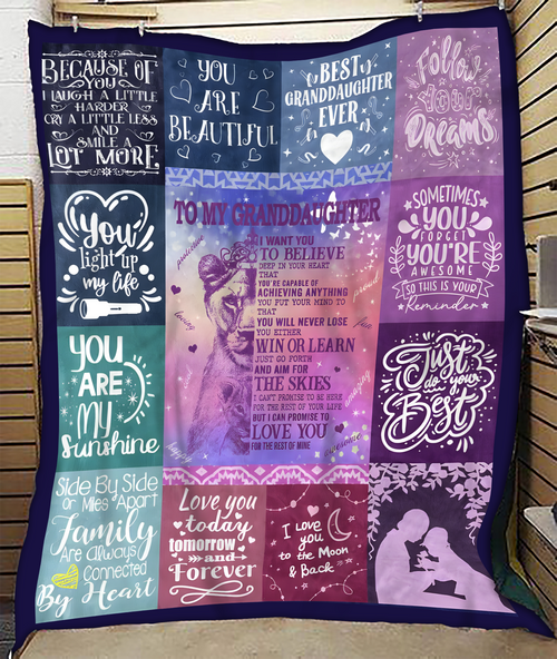 BLANKET FOR GRANDDAUGHTER – COMFORT & WARMTH GIFT FROM GRANDPARENTS  Sherpa Fleece Quilt Blanket LUNA00 (SKUB11-BLK-04)