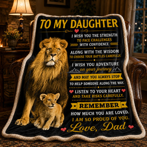 BLANKET FOR DAUGHTER –  GIFT FROM DAD Sherpa Fleece Quilt Blanket - LUNA00 (SKU2608-426)