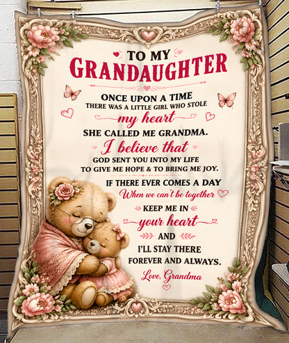 BLANKET FOR GRANDDAUGHTER – COMFORT & WARMTH GIFT FROM GRANDMA Sherpa Fleece Quilt Blanket LUNA (SKU2608-482)