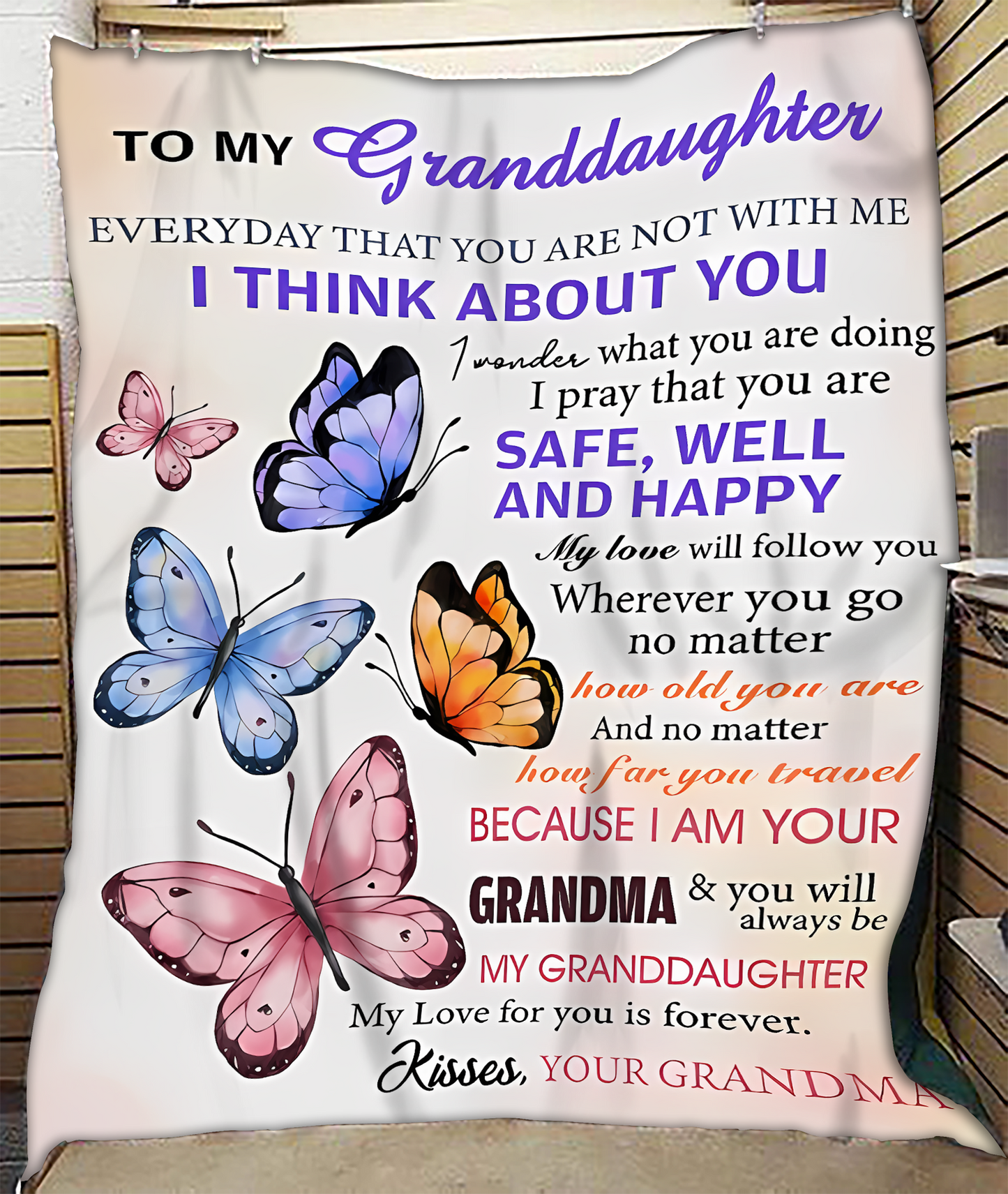 BLANKET FOR GRANDDAUGHTER – COMFORT & WARMTH GIFT FROM GRANDMA  Sherpa Fleece Quilt Blanket LUNA00 (SKUB-BLK-GMD1)
