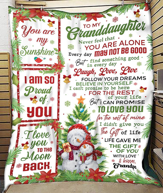 BLANKET FOR GRANDDAUGHTER – COMFORT & WARMTH CHRISTMAS GIFT FROM GRANDPA  Sherpa Fleece Quilt Blanket LUNA00 (SKUB10-184)