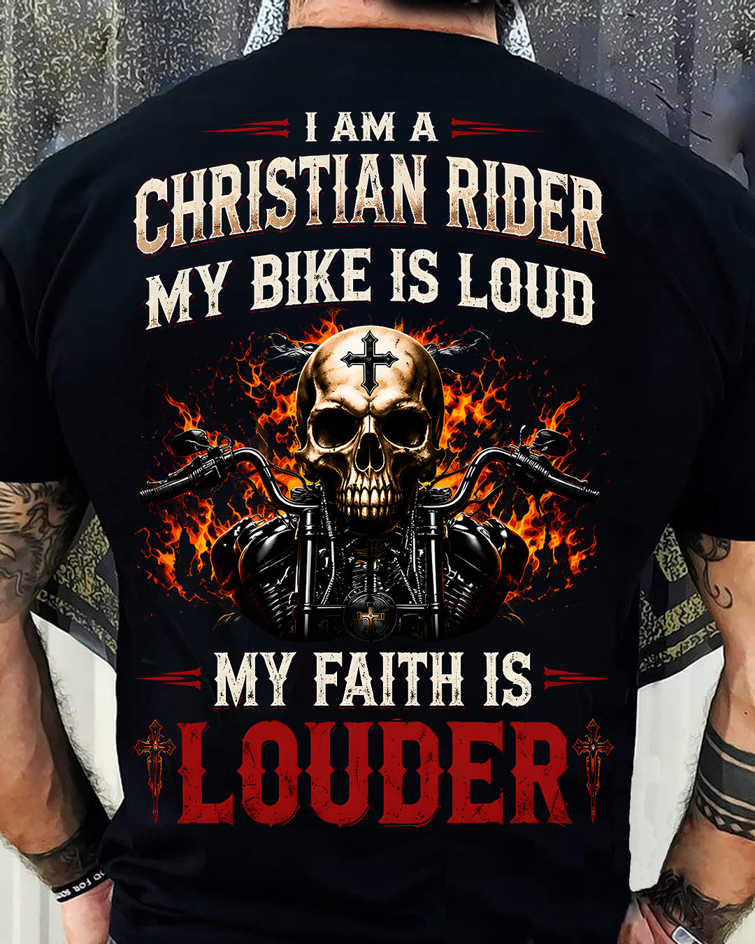 CHRISTIAN RIDER MY BIKE IS LOUD MY FAITH IS LOUDER - SHIRT FOR MEN - LUNA00 (SKU2608-602)