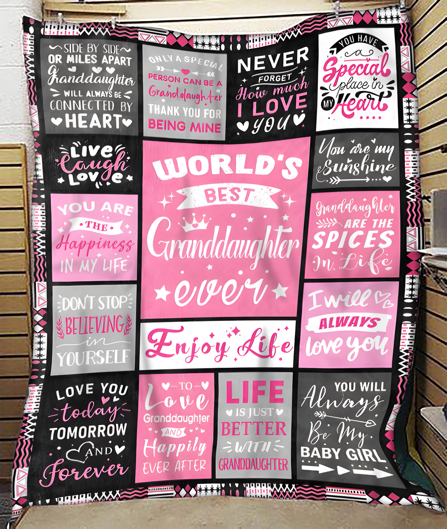 TO MY GRANDDAUGHTER - GIFT FOR GRANDDAUGHTER - Sherpa Fleece Blanket From Grandparent (SKUB-NINA-07)