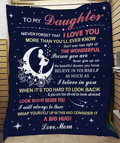 TO MY DAUGHTER - GIFT FROM MOM- Sherpa Fleece Quilt Blanket (SKU2607-27)