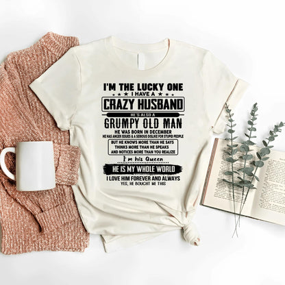 December - I am Lucky One I Have A Crazy Husband - Gift for Wife From Husband - LUNA12 (SKUT-LUCKYONE-12)