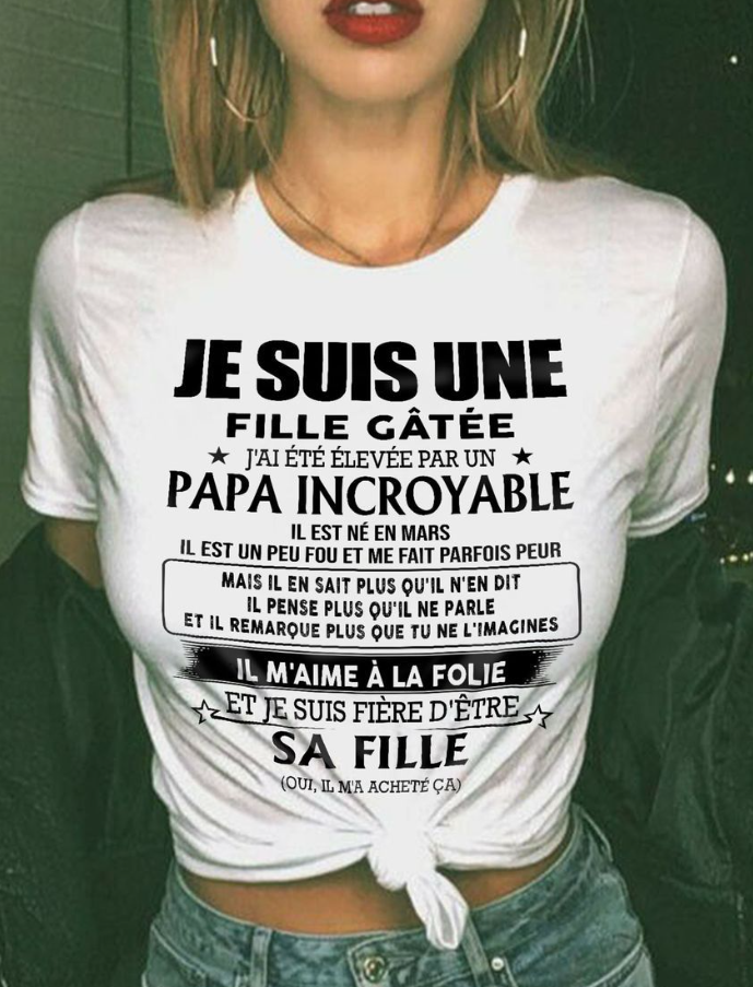 Cadeau d’anniversaire de papa pour sa fille  |   T-shirt - LUNA03 / fr03
