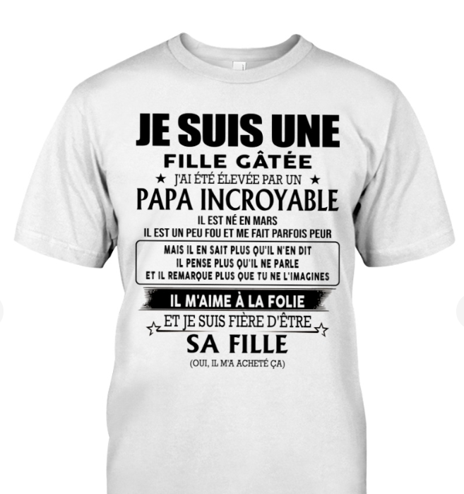 Cadeau d’anniversaire de papa pour sa fille  |   T-shirt - LUNA03 / fr03