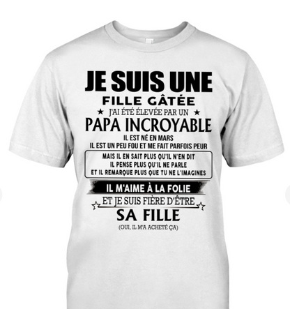 Cadeau d’anniversaire de papa pour sa fille  |   T-shirt - LUNA03 / fr03