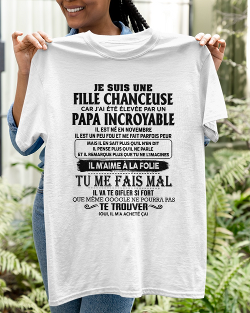 Cadeau d’anniversaire de papa pour sa fille  |   T-shirt - LUNA00 / fr00