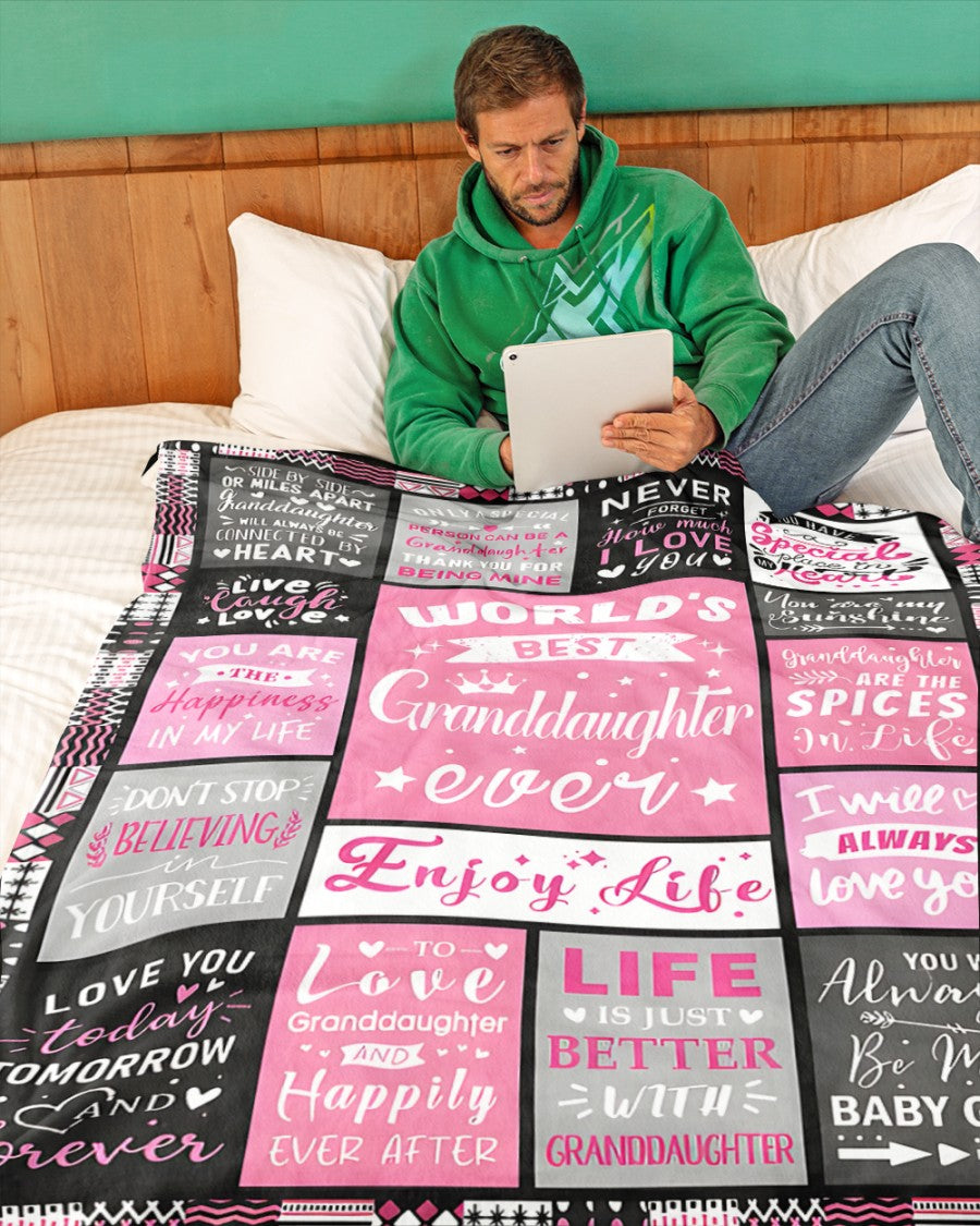 TO MY GRANDDAUGHTER - GIFT FOR GRANDDAUGHTER - Sherpa Fleece Blanket From Grandparent (SKUB-LUNA-07)