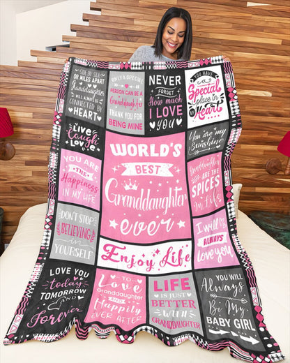 TO MY GRANDDAUGHTER - GIFT FOR GRANDDAUGHTER - Sherpa Fleece Blanket From Grandparent (SKUB-LUNA-07)