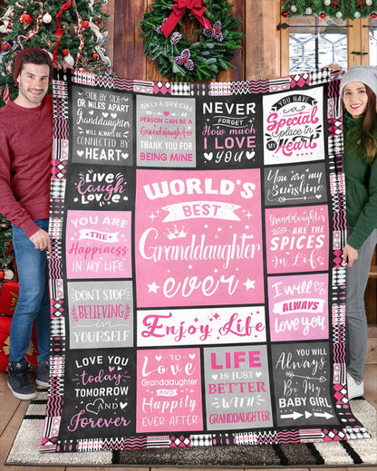 TO MY GRANDDAUGHTER - GIFT FOR GRANDDAUGHTER - Sherpa Fleece Blanket From Grandparent (SKUB-LUNA-07)