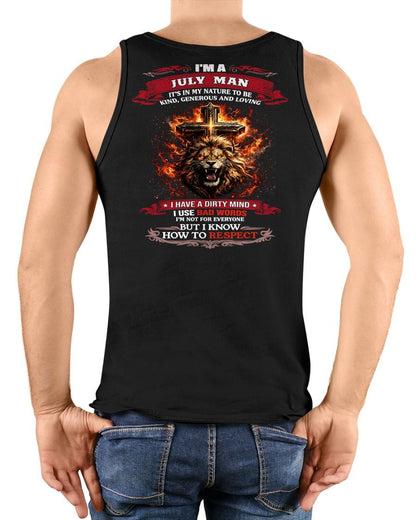 JULY - KIND AND LOVING ARE MY NATURE - PREMIUM DTG PRINT BIRTHDAY T-SHIRT FOR MEN - EBIL07 (SKU26T-01-31-07)