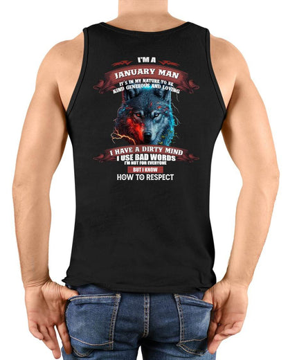 JANUARY - KNOW HOW TO RESPECT - BIRTHDAY T-SHIRT FOR MEN - SNOW01 (SKU12-162-01)