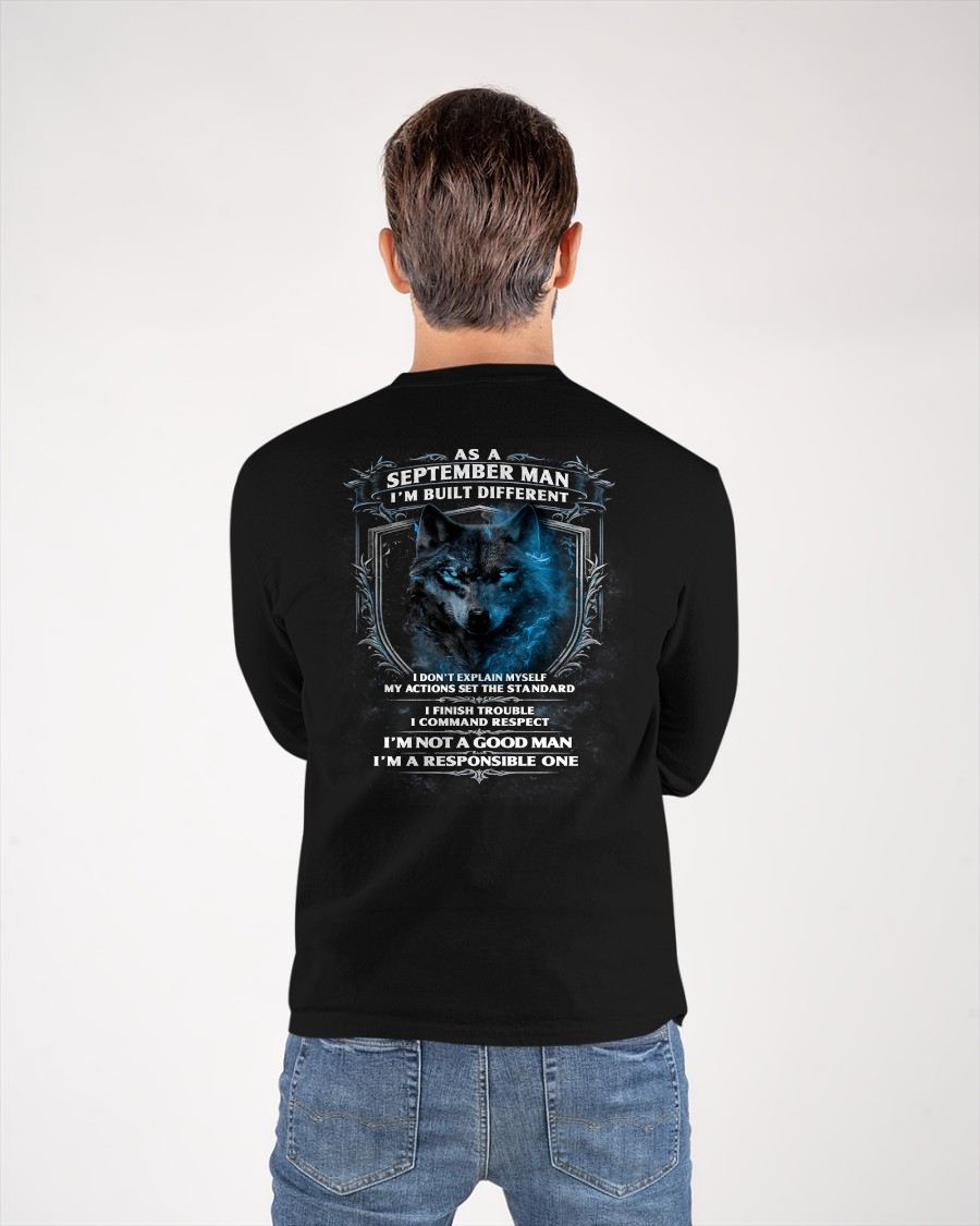 SEPTEMBER - BUILT DIFFERENT - BIRTHDAY T-SHIRT FOR MEN - EBIL09 (SKU12-301-09)