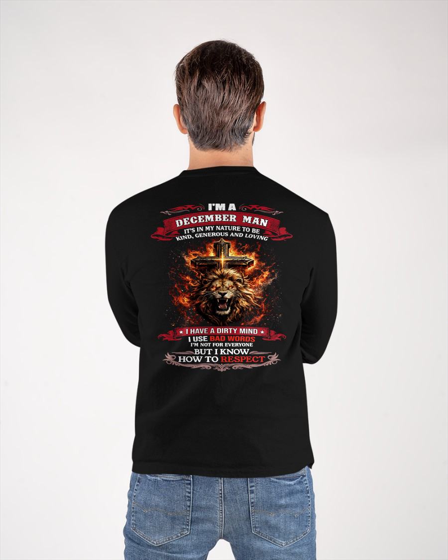 DECEMBER - KIND AND LOVING ARE MY NATURE - PREMIUM DTG PRINT BIRTHDAY T-SHIRT FOR MEN - EBIL12 (SKU26T-01-31-12)