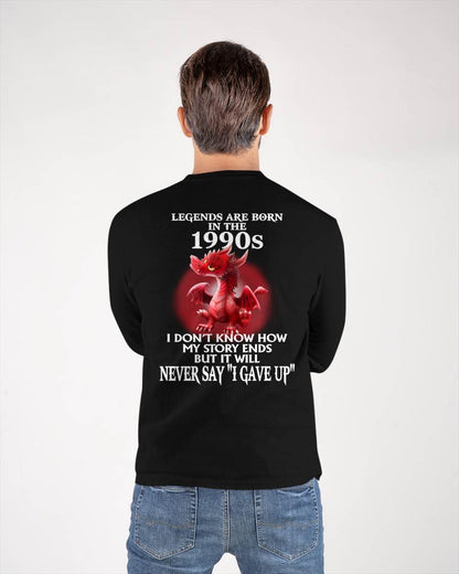 1990s - NEVER SAY GIVE UP - BIRTHDAY T-SHIRT FOR MEN - SNOW00 (SKU12-163-1990)