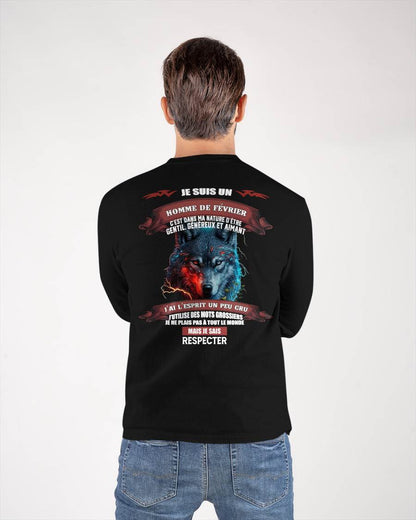 FÉVRIER -  JE SAIS RESPECTER – T-SHIRT D’ANNIVERSAIRE POUR HOMME - frSNOW02 (SKU12-266-02)
