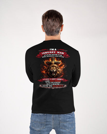 JANUARY - KIND AND LOVING ARE MY NATURE - PREMIUM DTG PRINT BIRTHDAY T-SHIRT FOR MEN - EBIL01 (SKU26T-01-31-01)