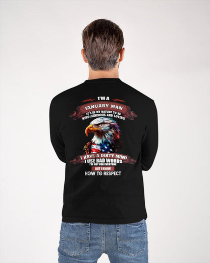 JANUARY - KNOW HOW TO RESPECT - BIRTHDAY T-SHIRT FOR MEN - EBIL01 (SKU12-311-01)
